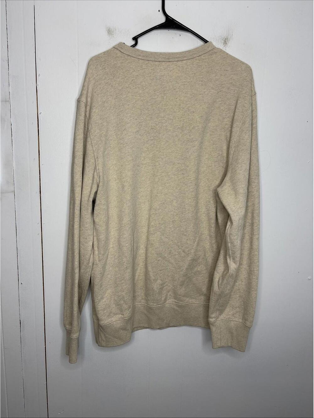 J Crew Sweater Mens Extra Large Vintage Fleece Cream Sweatshirt Casual Modern - Picture 2 of 8